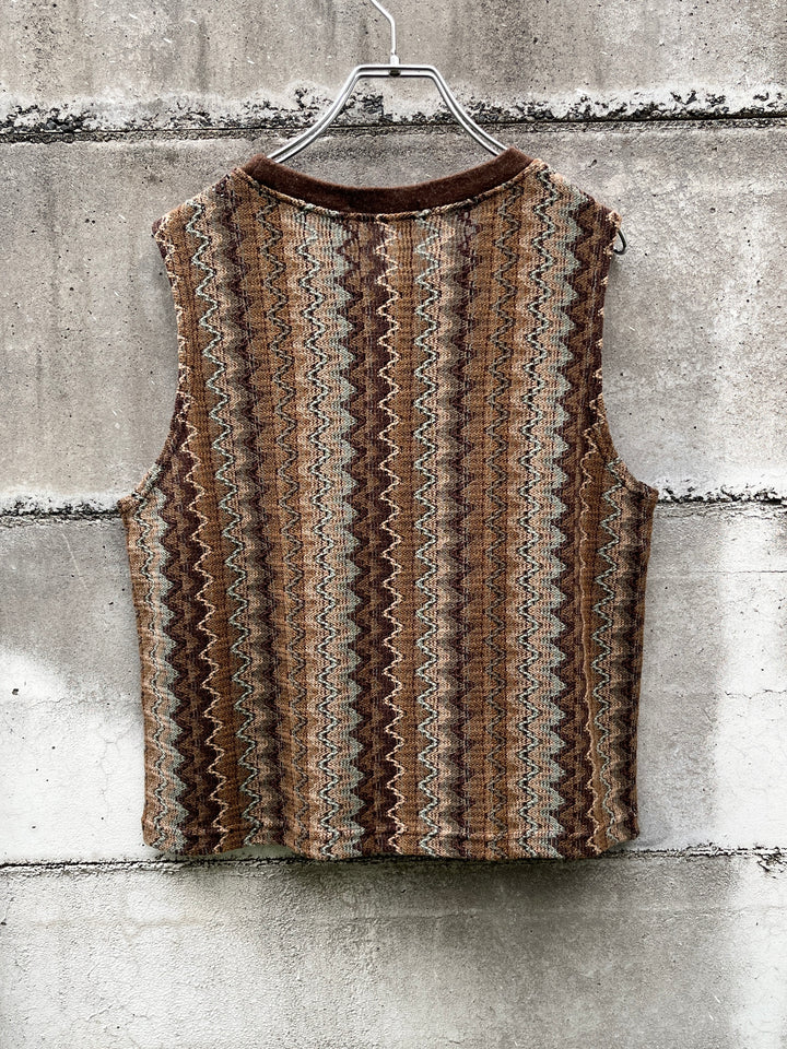 1980-90s geometric pattern knit vest