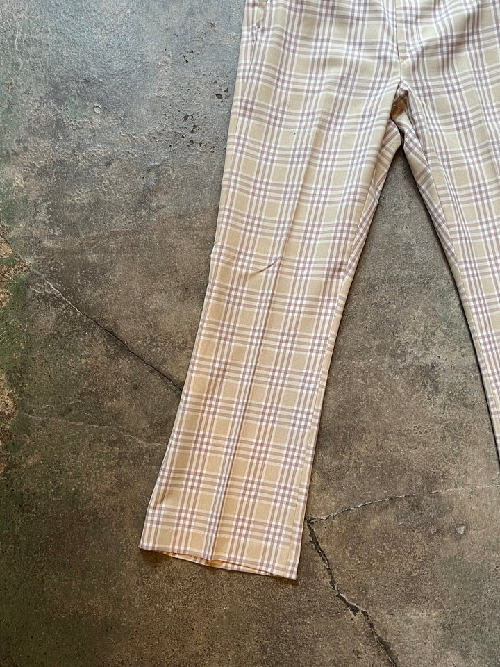 1970s checkered flare slacks
