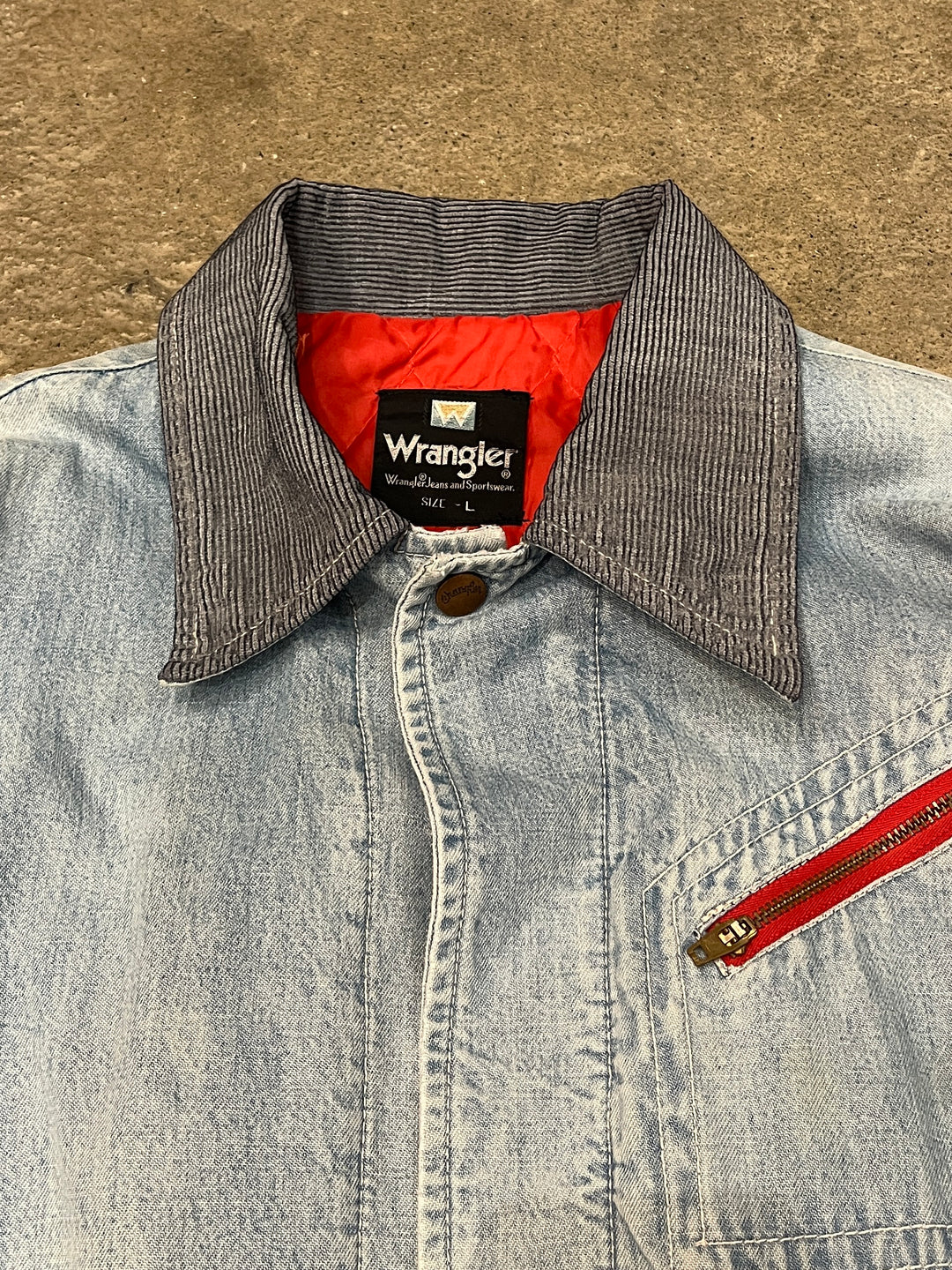 1970s "Wrangler" red lining ice blue denim jacket