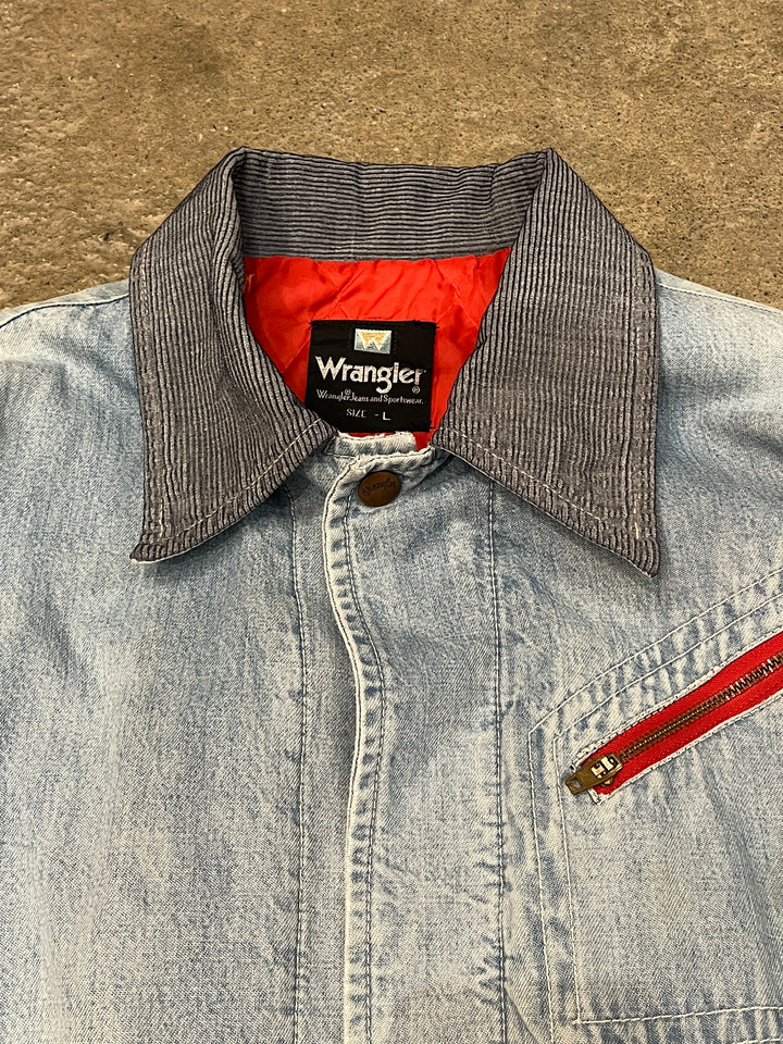 1970s "Wrangler" red lining ice blue denim jacket