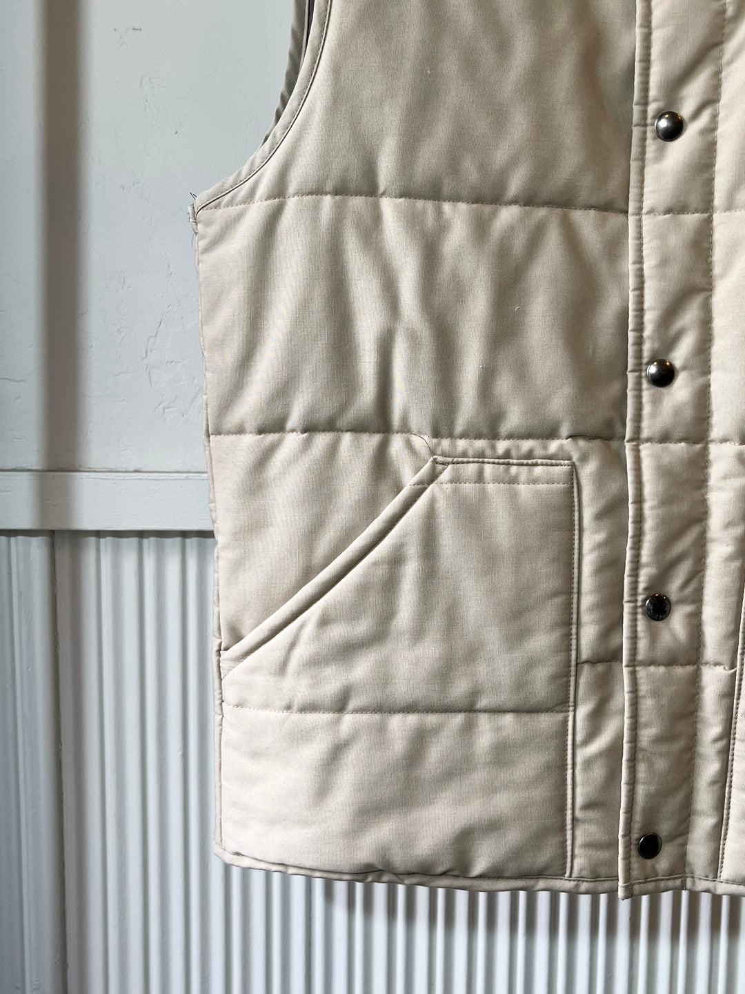 1970s "Sears" light beige insulated work vest