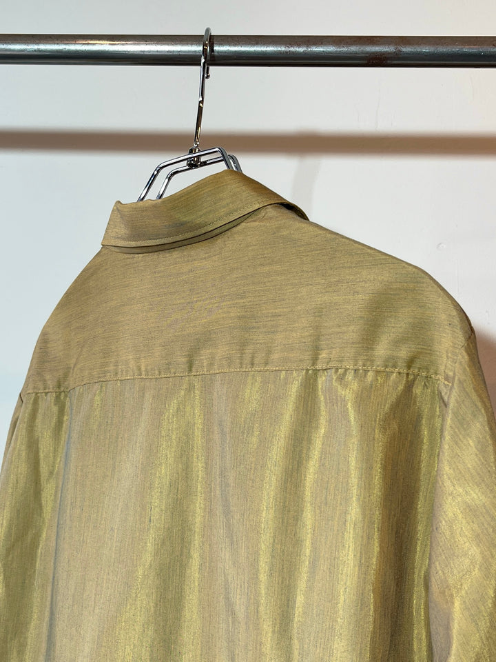 1960-70s "FRUIT OF THE LOOM" iridescent open collar shirt