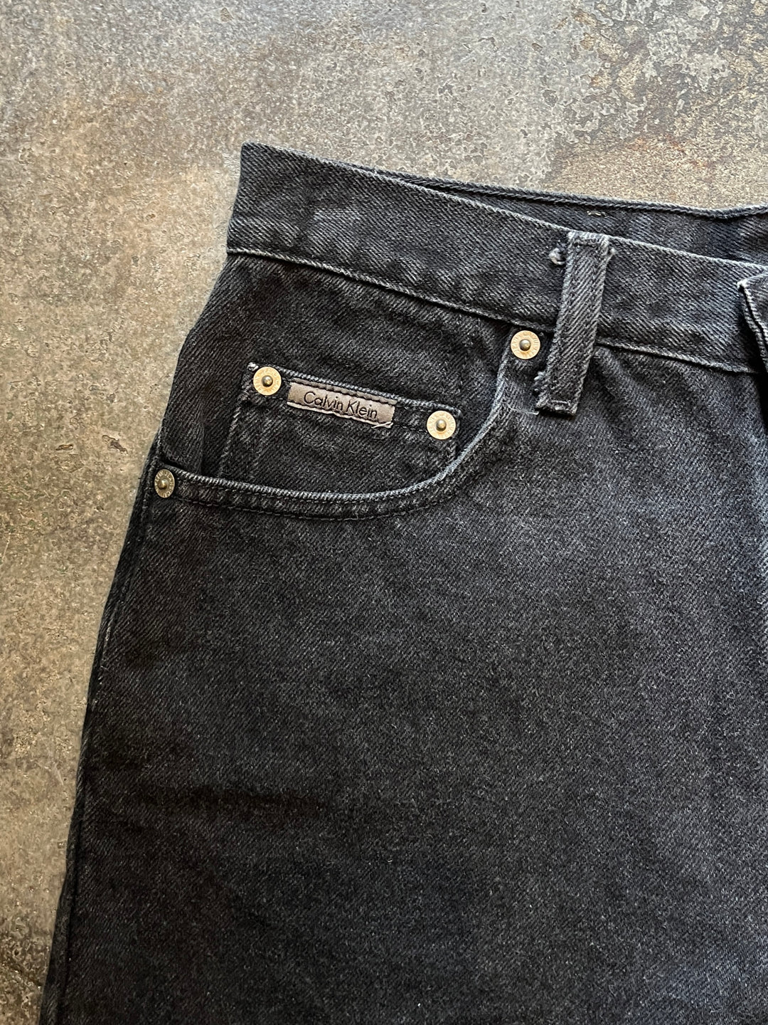 1990s USA made "Calvin Klein" black denim shorts