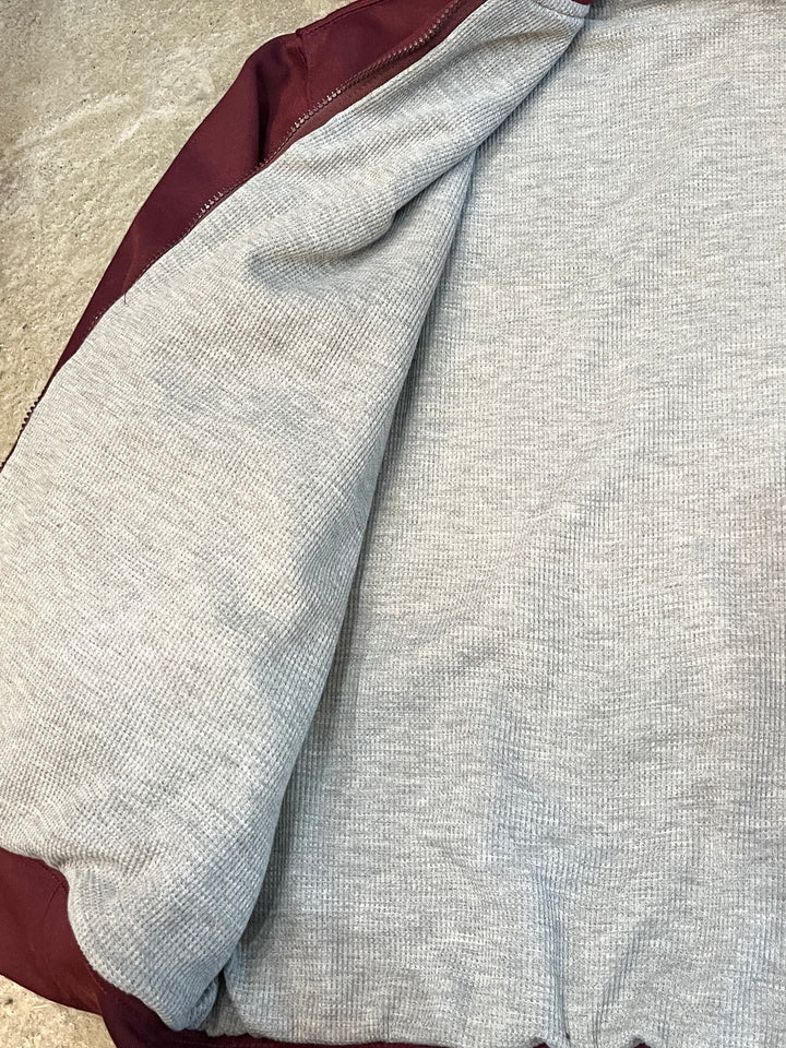 1990-00s burgundy double-face zip sweat hoodie