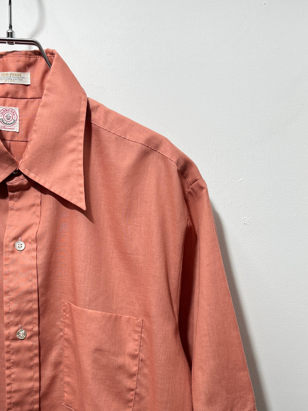 1960-70s salmon color s/s shirt