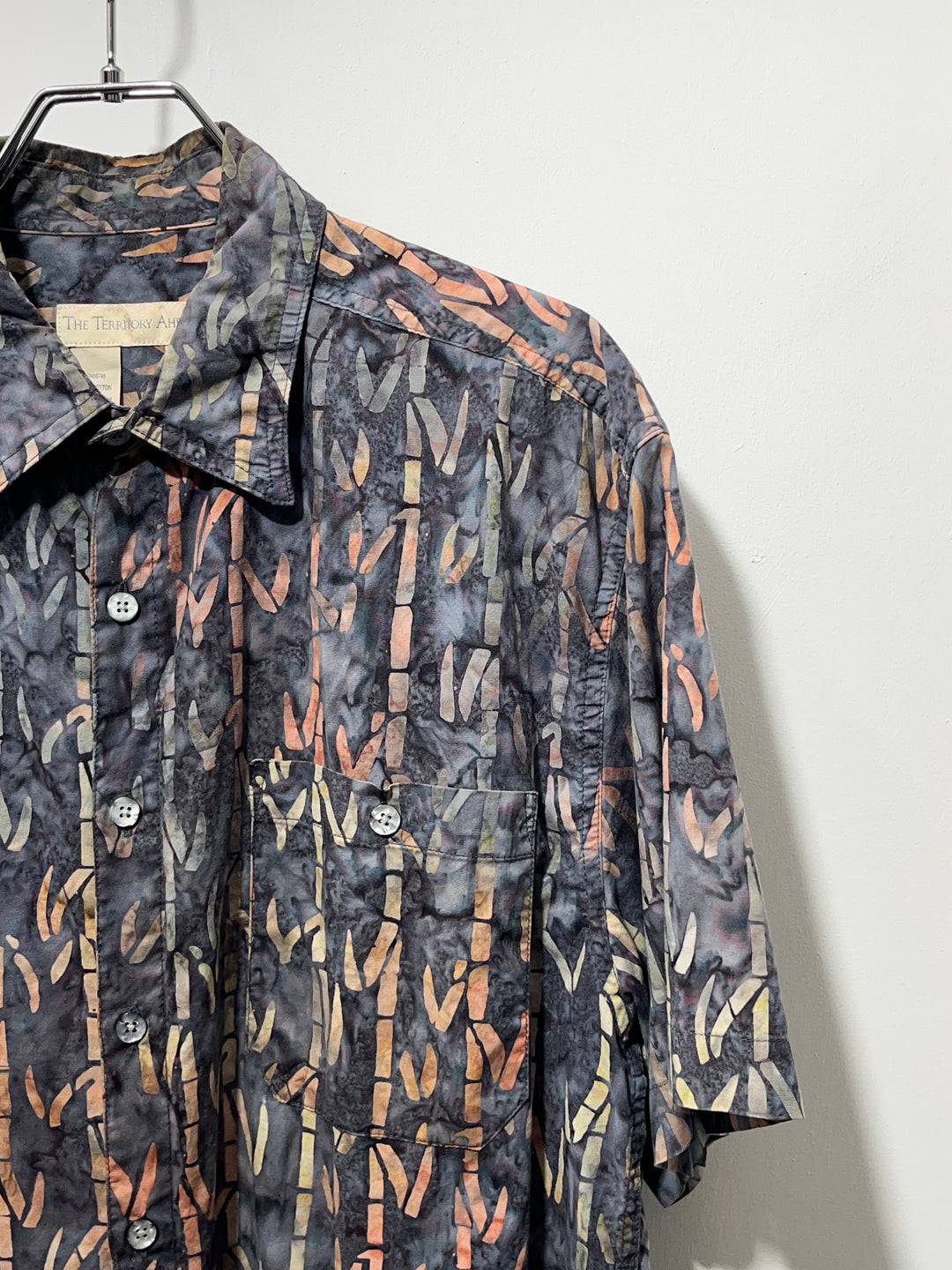 1990-00s bamboo pattern s/s shirt
