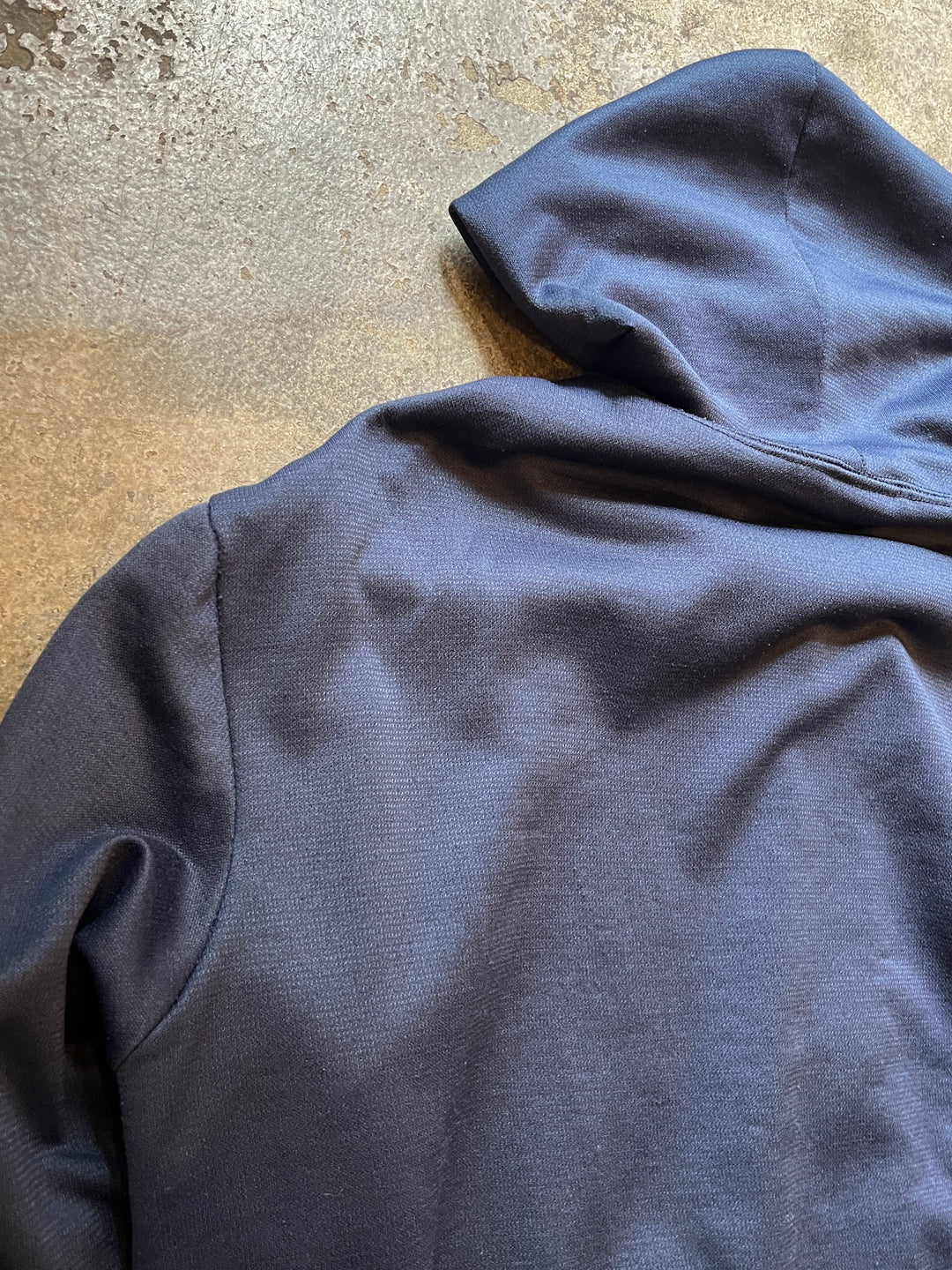 1980-90s navy double face zip sweat hoodie