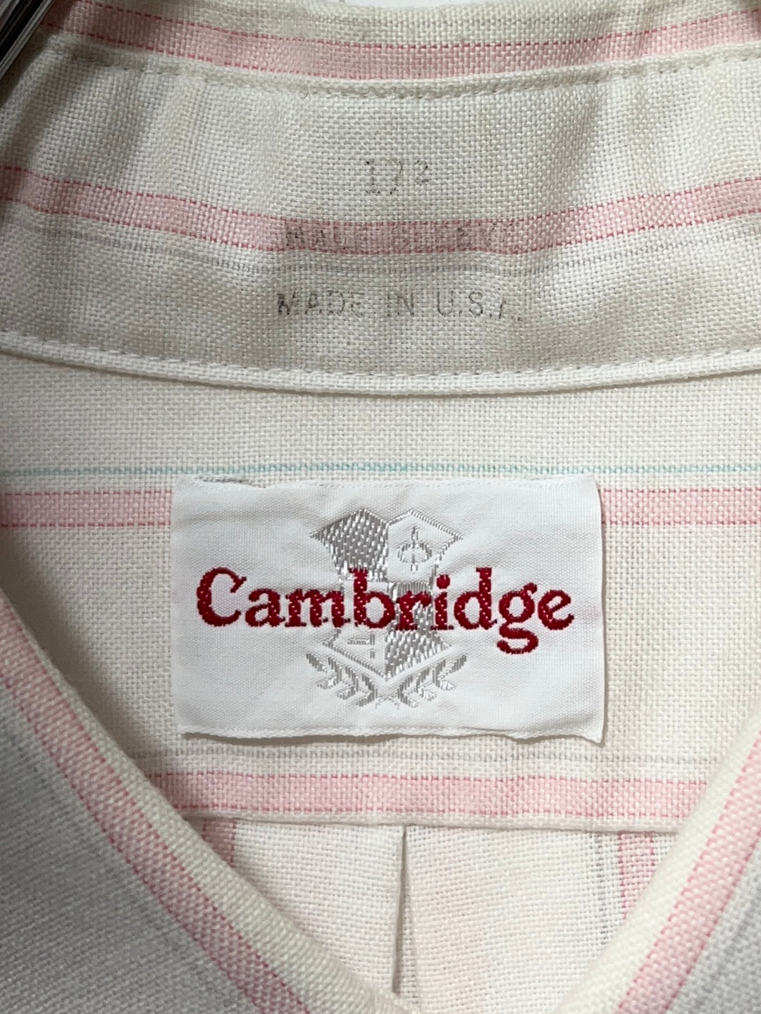 1980-90s USA made pale pink stripes s/s shirt