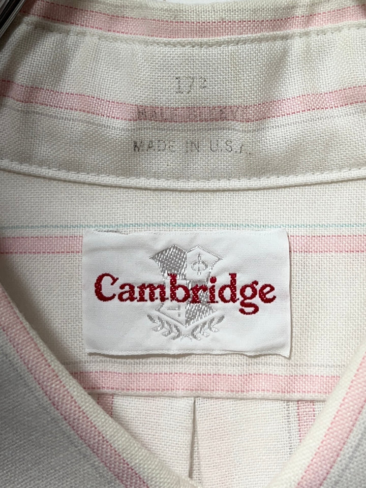 1980-90s USA made pale pink stripes s/s shirt