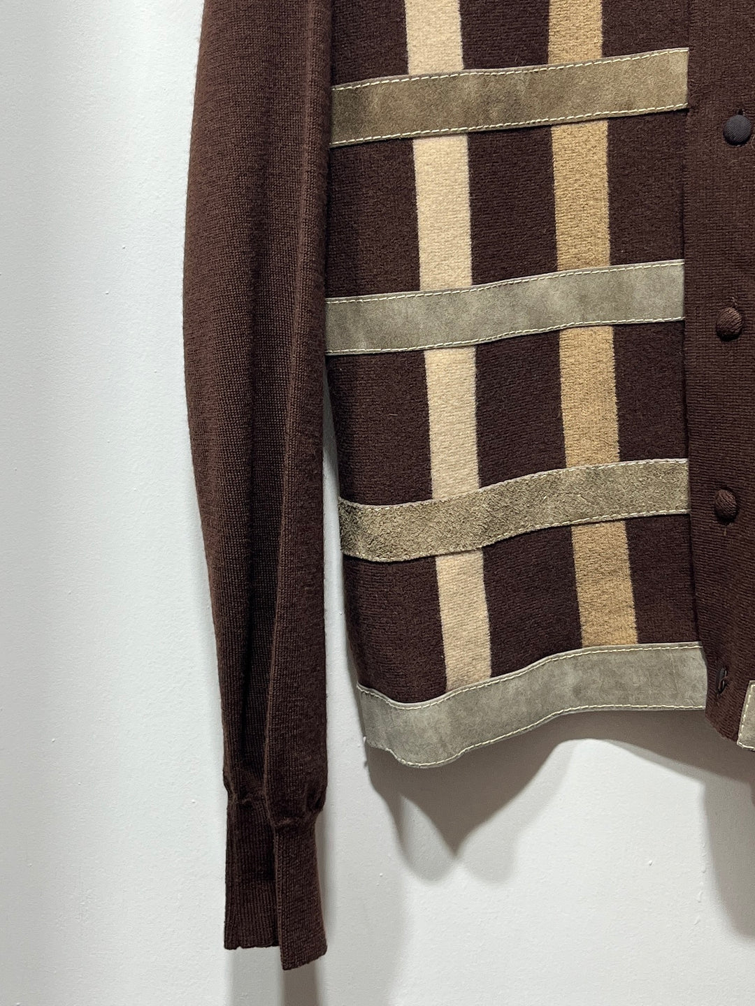 1970s  ITALY made suede panel knit jacket