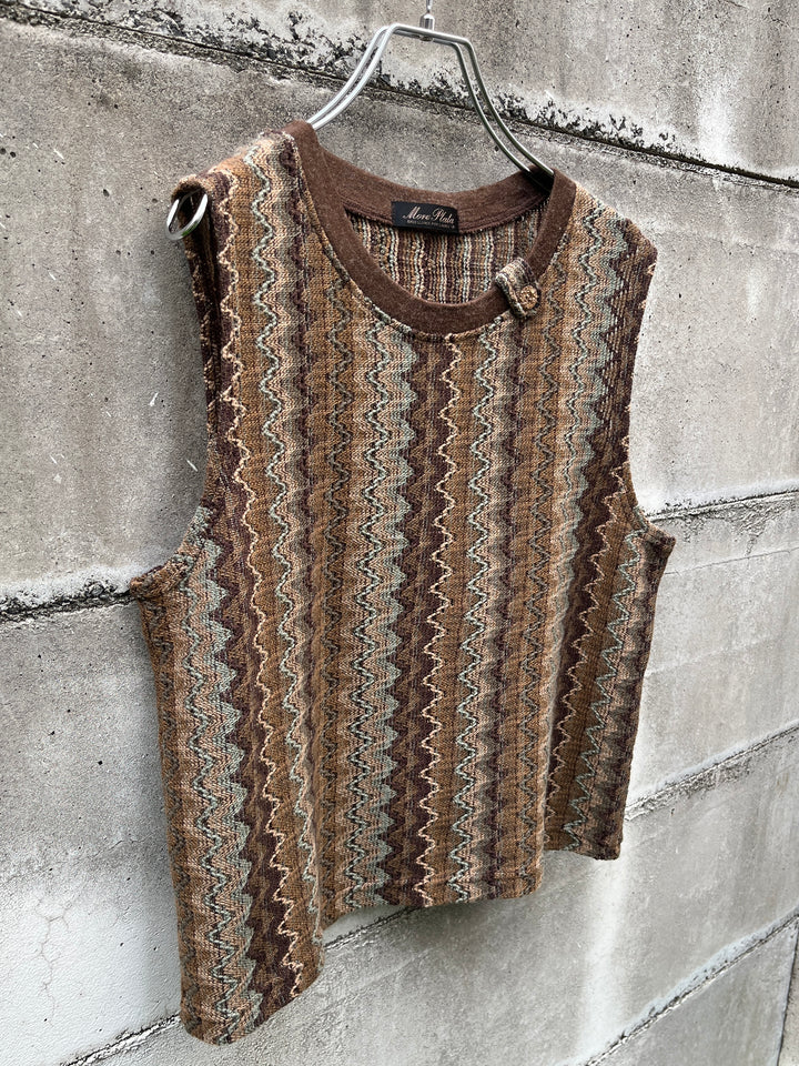 1980-90s geometric pattern knit vest
