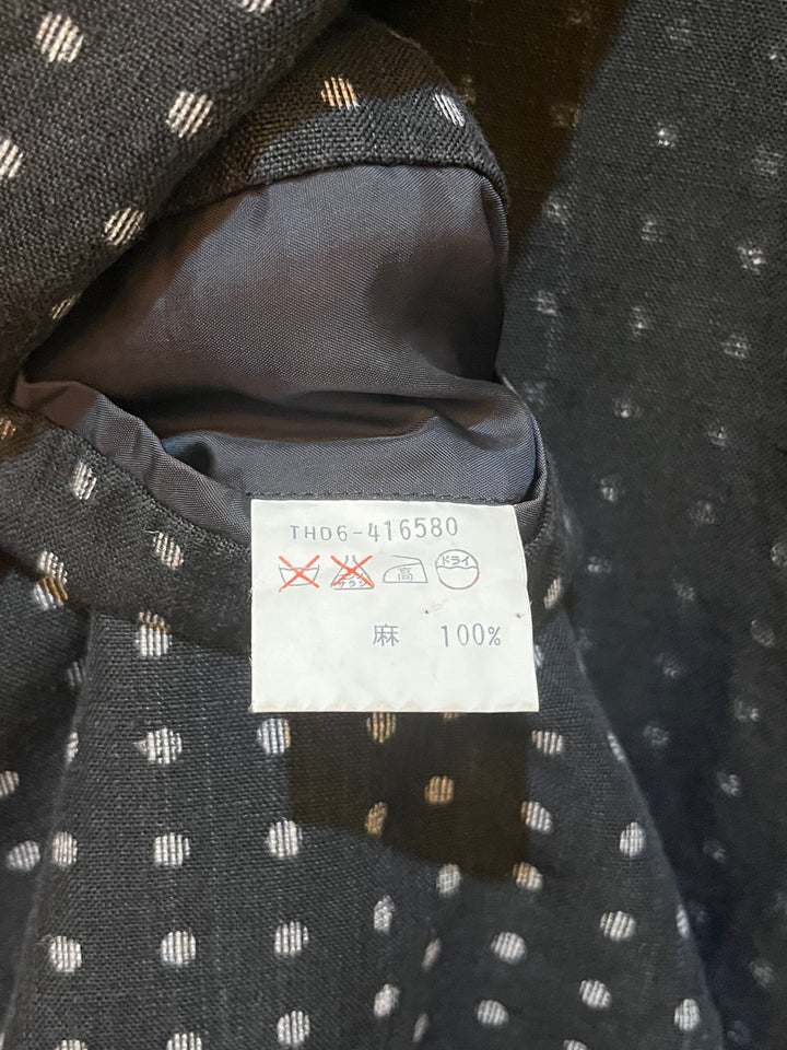 "TOKIO KUMAGAI" kasuri design polka dot linen tailored jacket