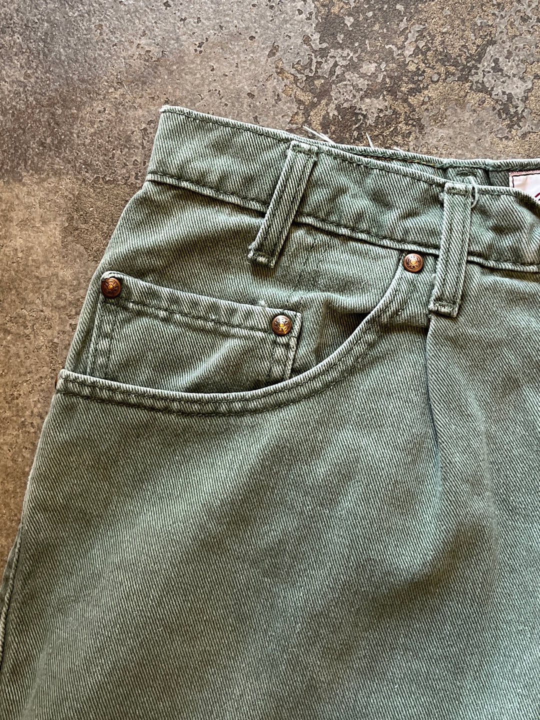1990s "Levi's Signature" faded olive denim shorts W33