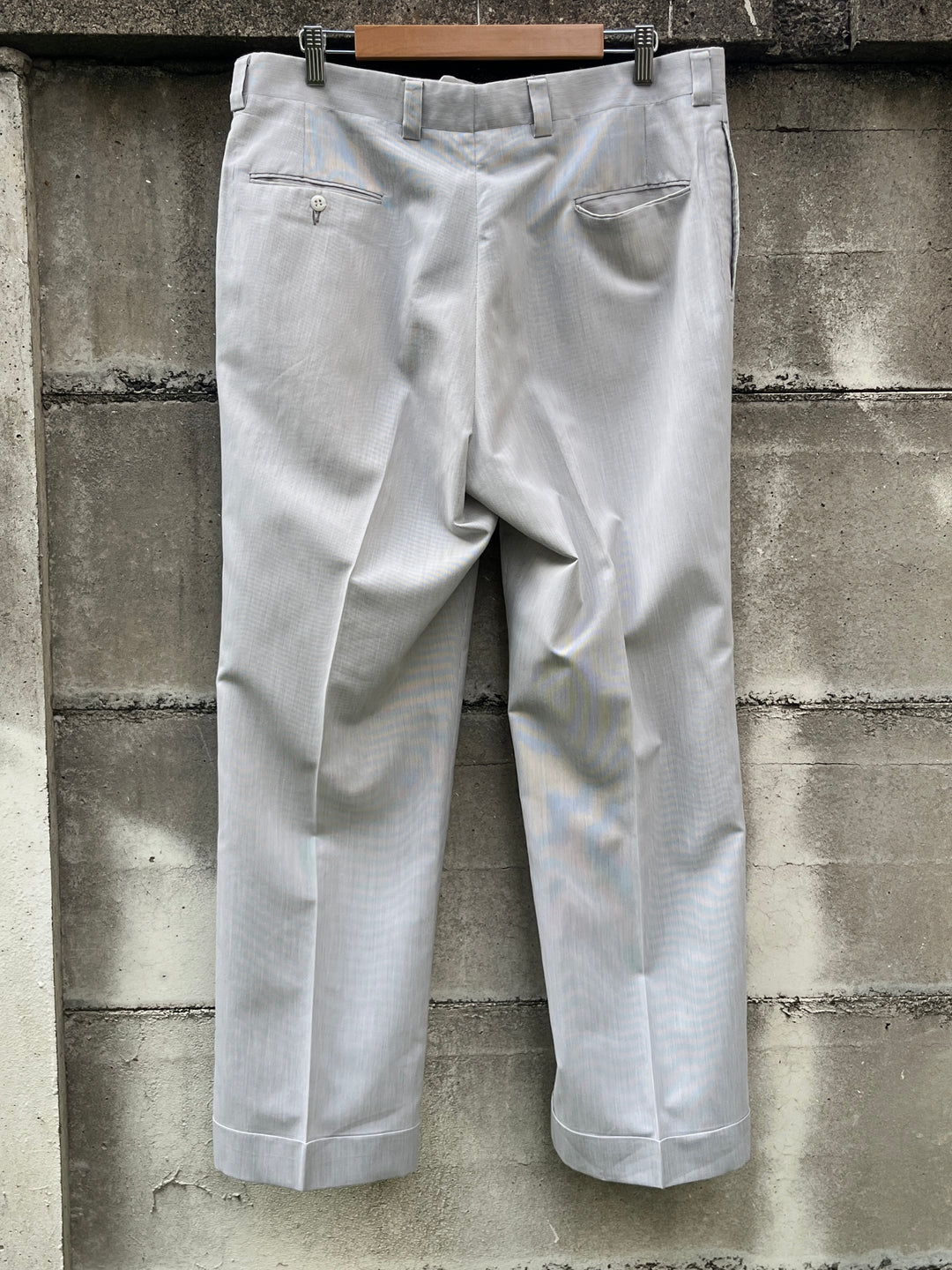 1960-70s white × gray pinstripe slacks
