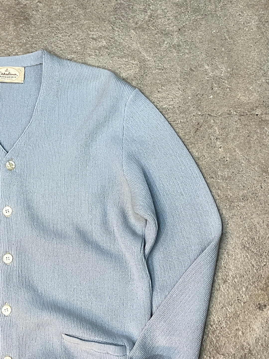 1960s "Catalina" pale blue knit cardigan