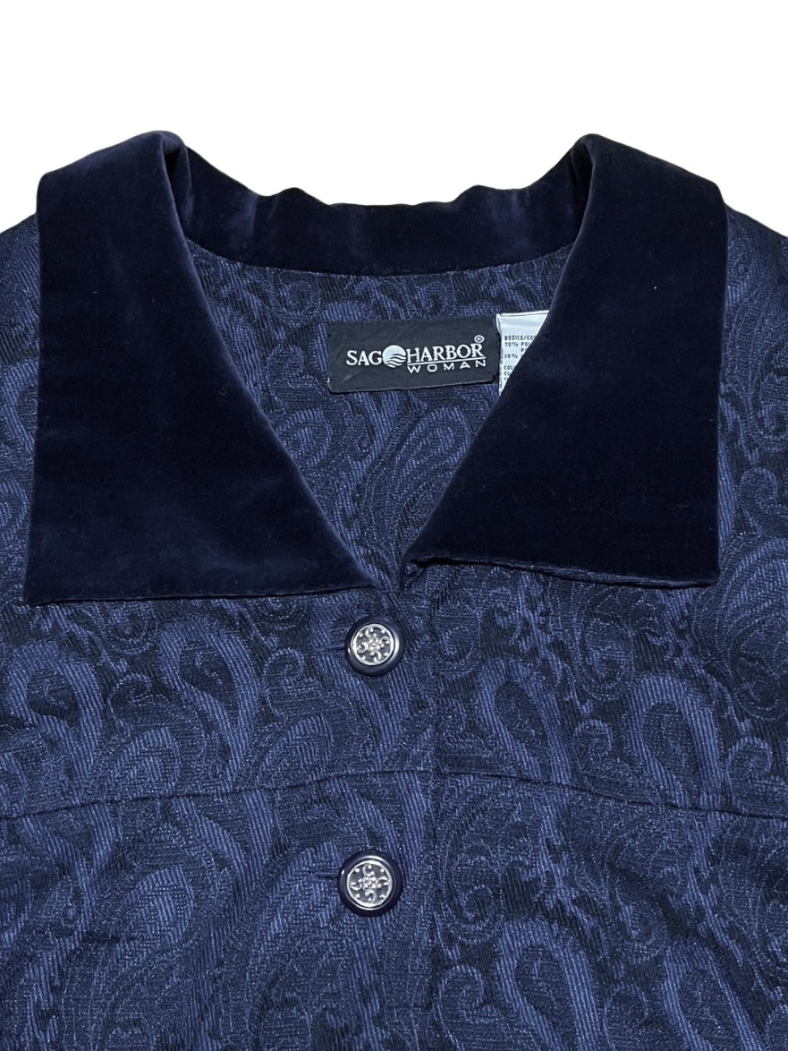 paisley pattern × velour design jacket