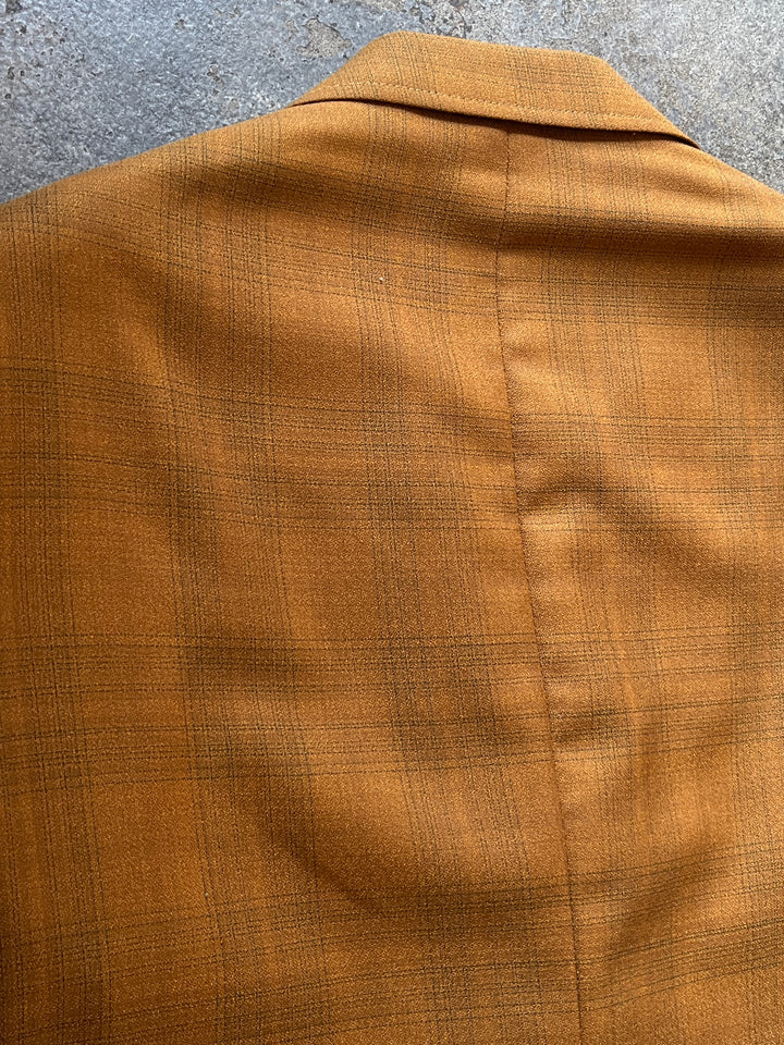 1960-70s orange brown ombré check tailored jacket