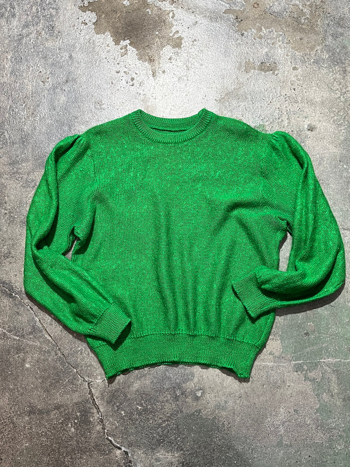 vivid green low guage knit