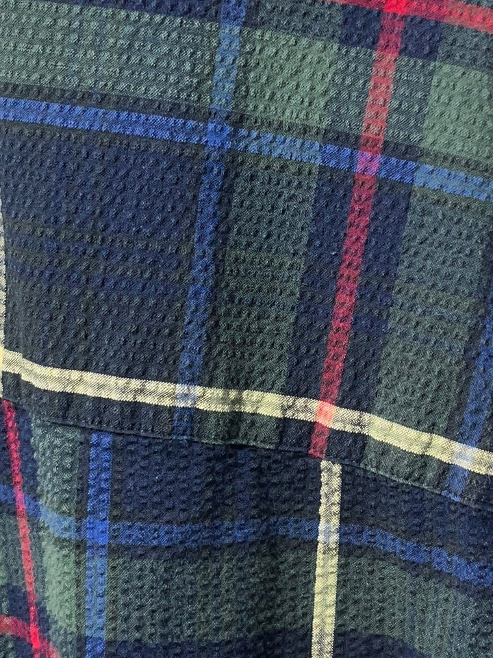 1990s "LANDS' END" checkered seersucker s/s shirt
