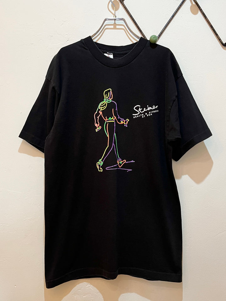 1990s USA made Steiner health & fitness print T-shirt