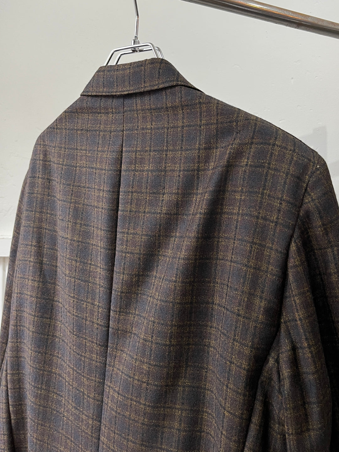 1960s violet × brown check tailored jacket