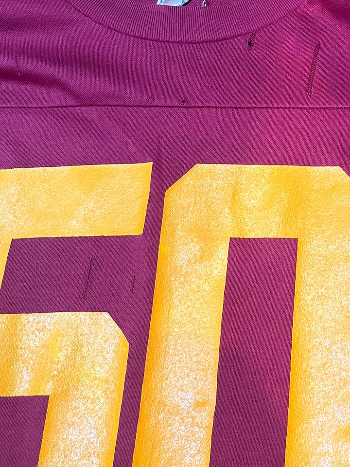 1970s burgundy numbered football T-shirt