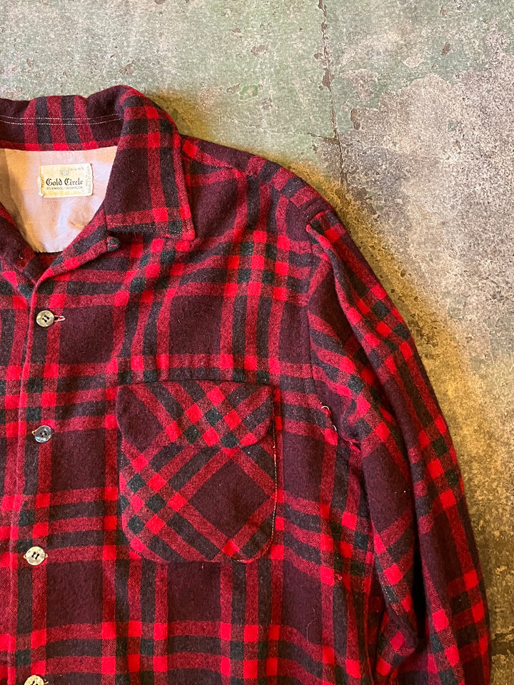 1960s red plaid board shirt