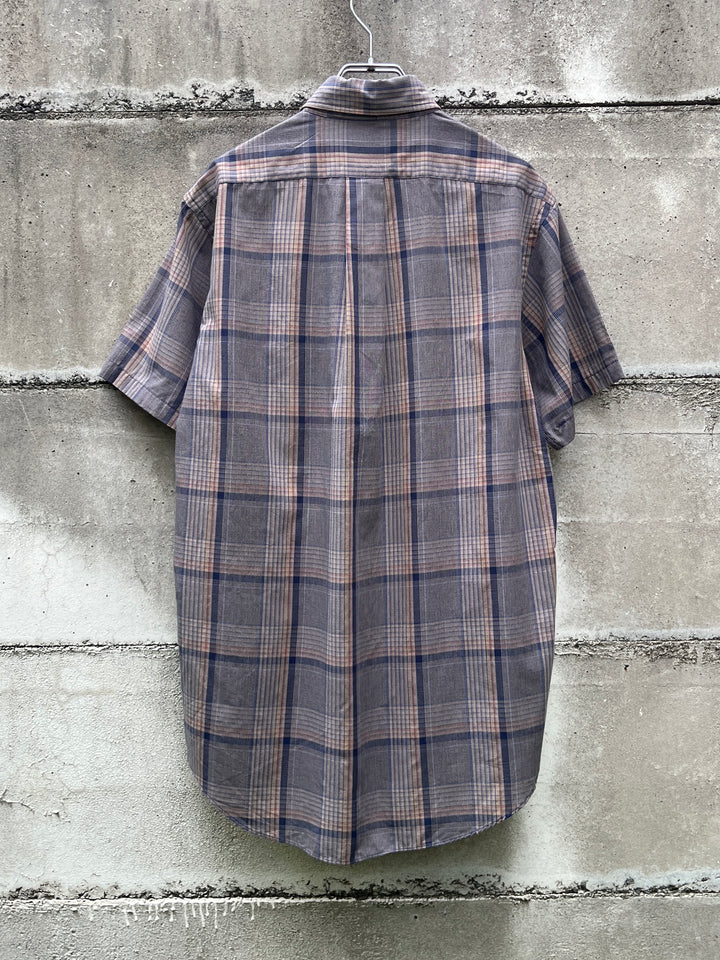 1980-90s gren checkered s/s B.D shirt