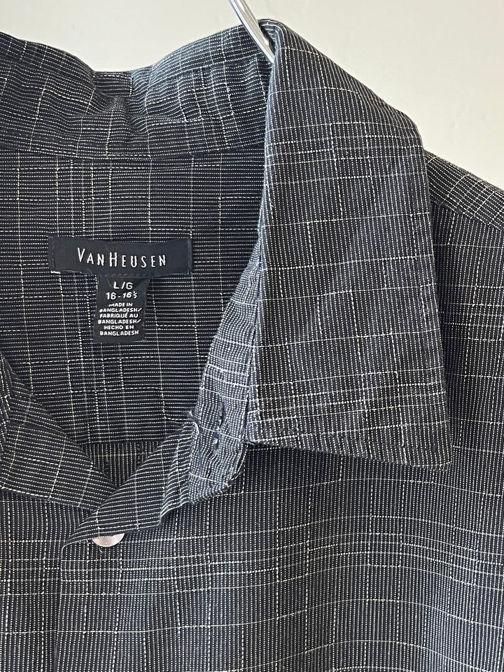 2000s "VAN HEUSEN" crosshatch s/s shirt
