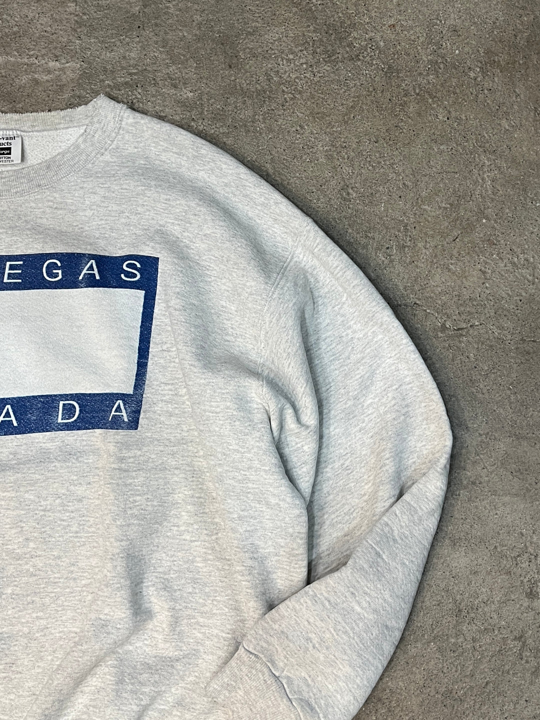 1990s USA made flag logo palody print sweatshirt