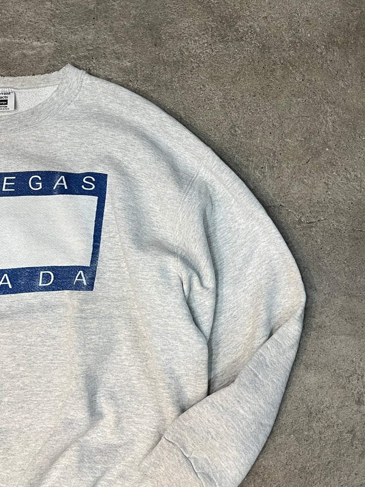 1990s USA made flag logo palody print sweatshirt