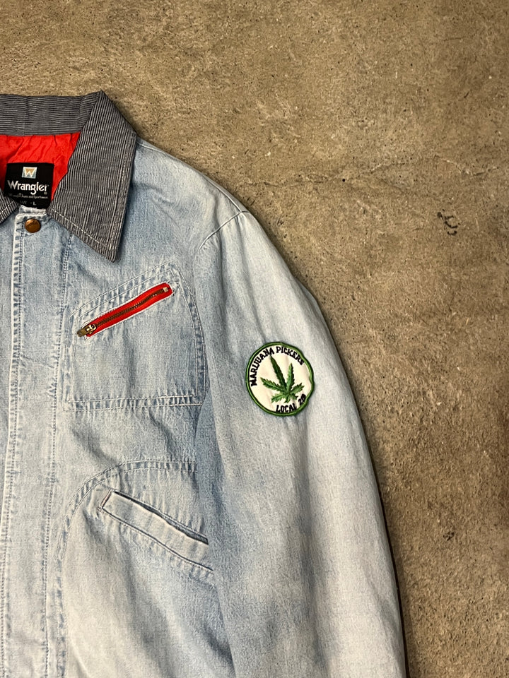 1970s "Wrangler" red lining ice blue denim jacket