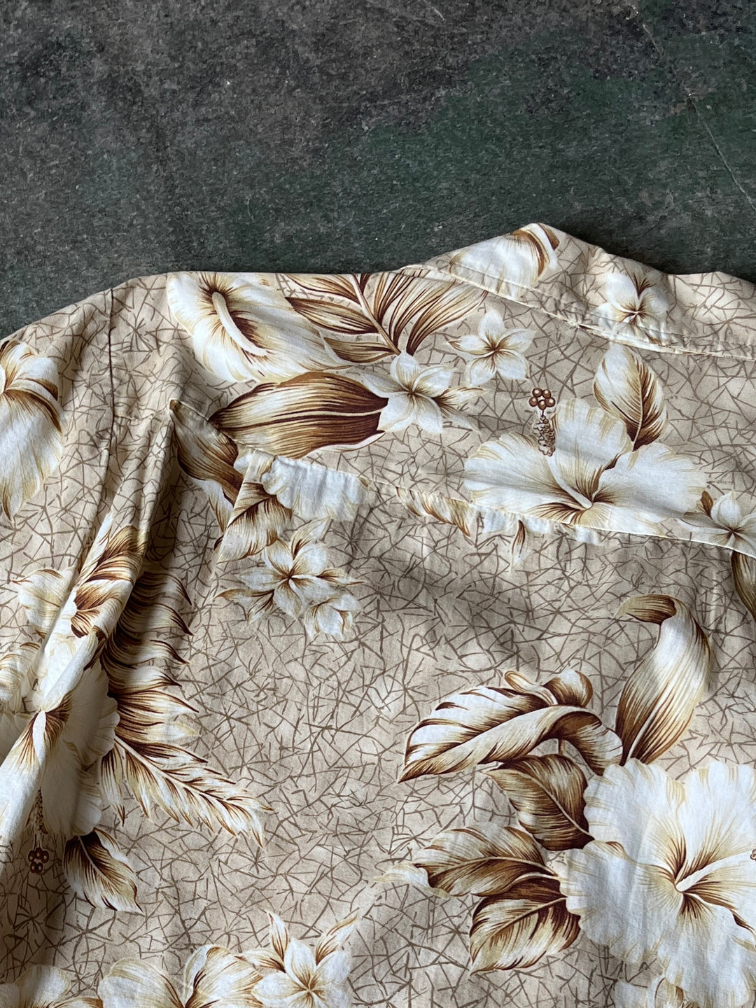 1980-90s "Naniloa" all-over pattern s/s open collar shirt