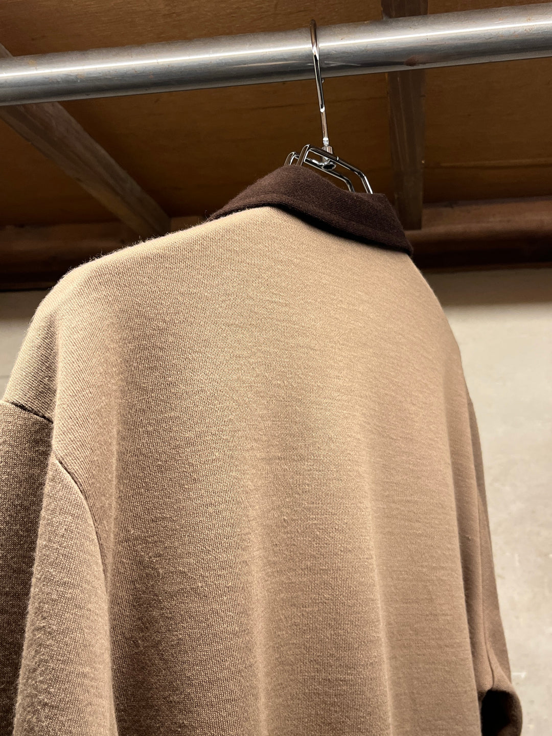 1970s "Sears" brown × front line knit track jacket