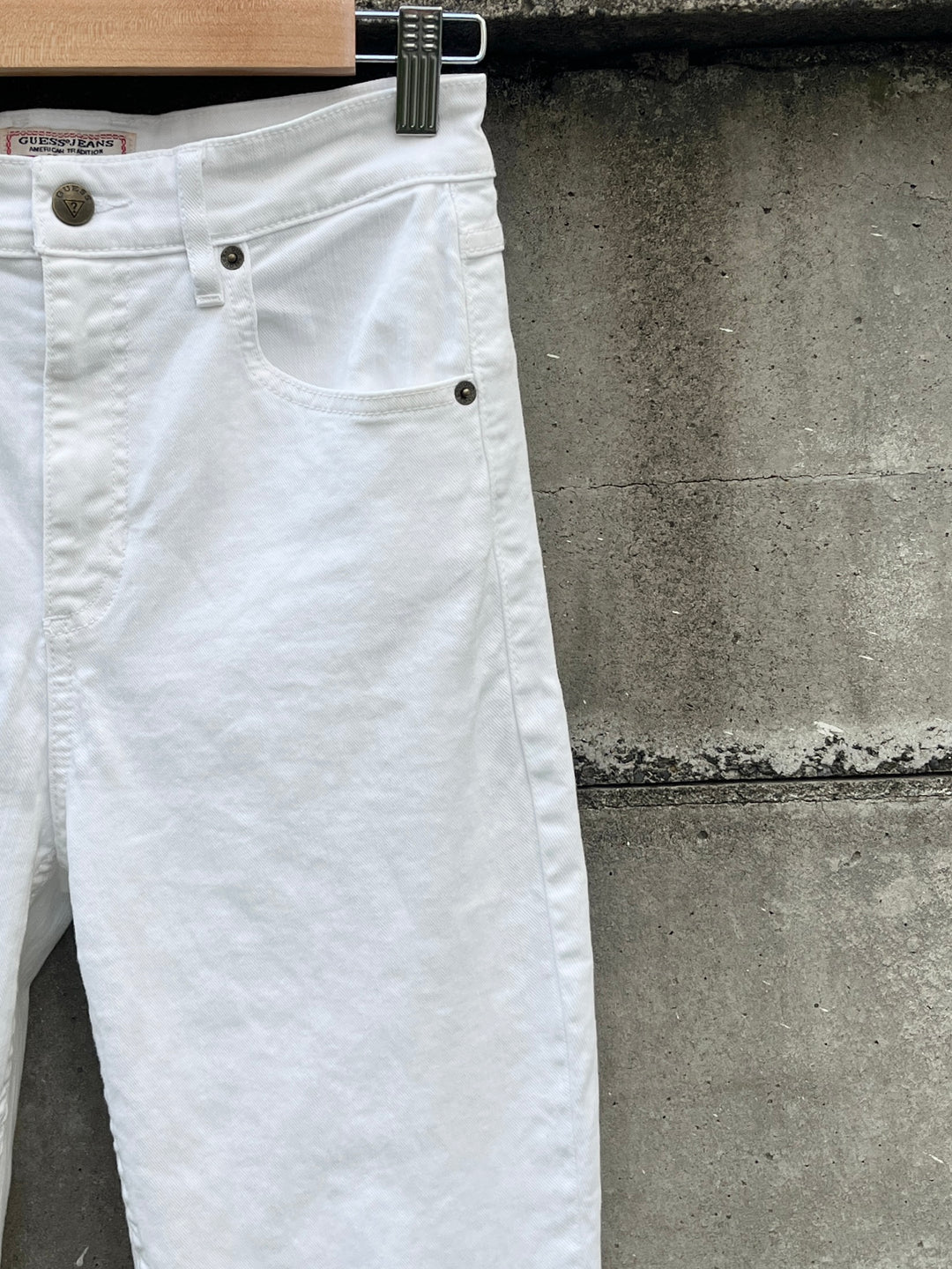 1990-00s "GUESS" white skinny denim pants