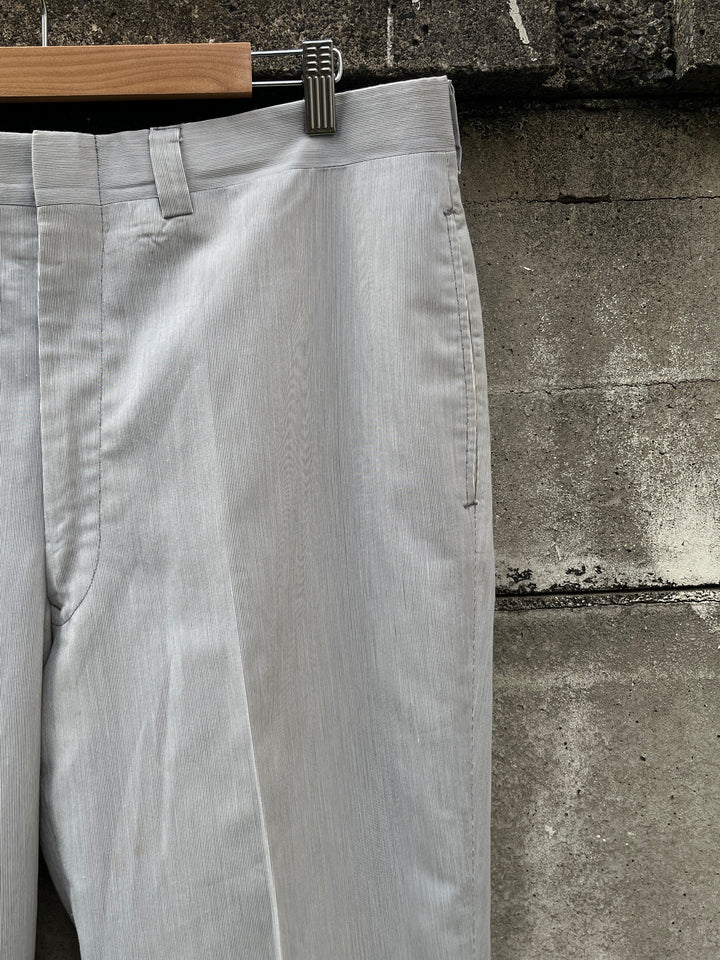 1960-70s white × gray pinstripe slacks