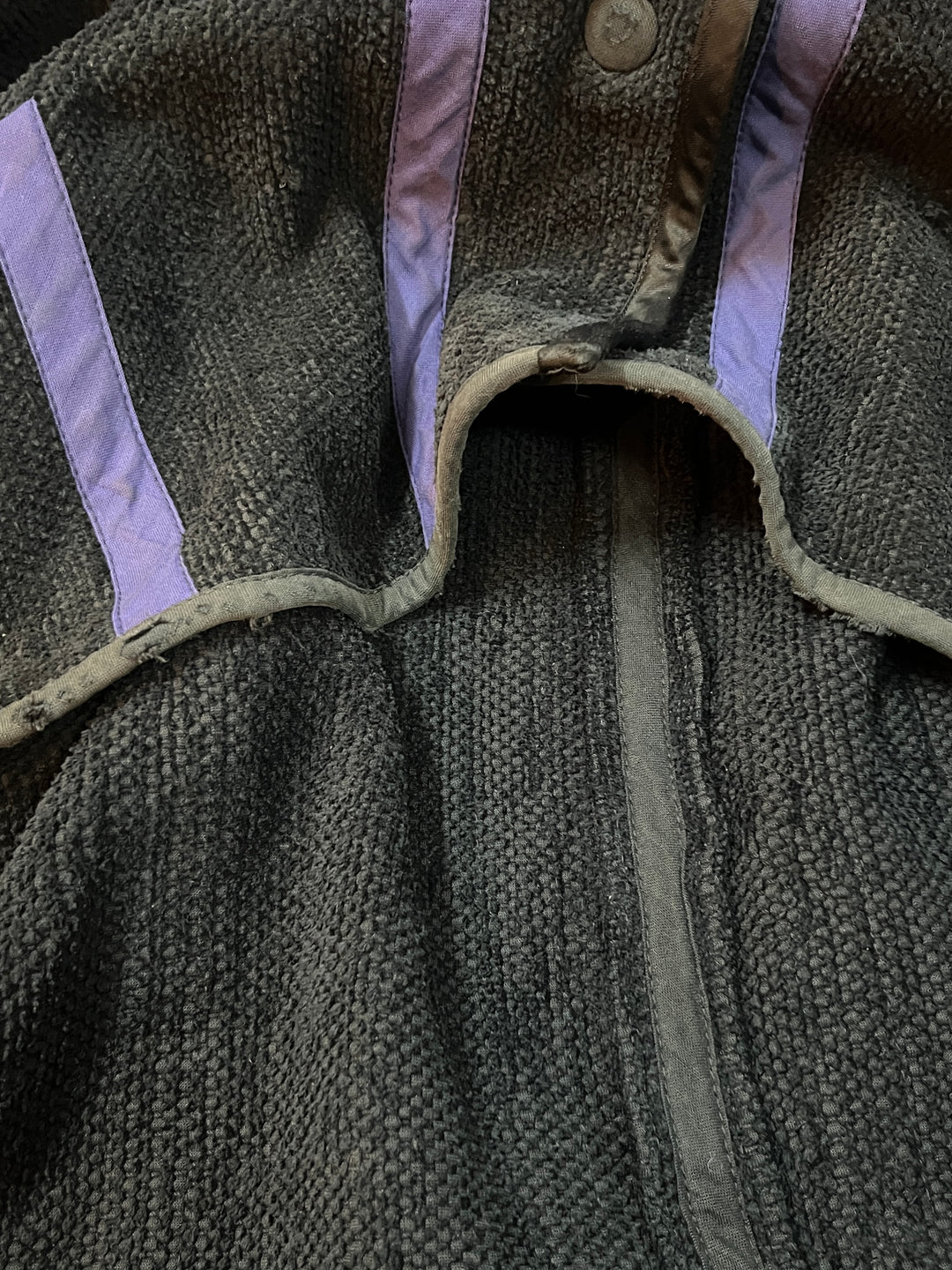 1980s FINLAND made decorative vertical stripes 
blanket cloth jacket