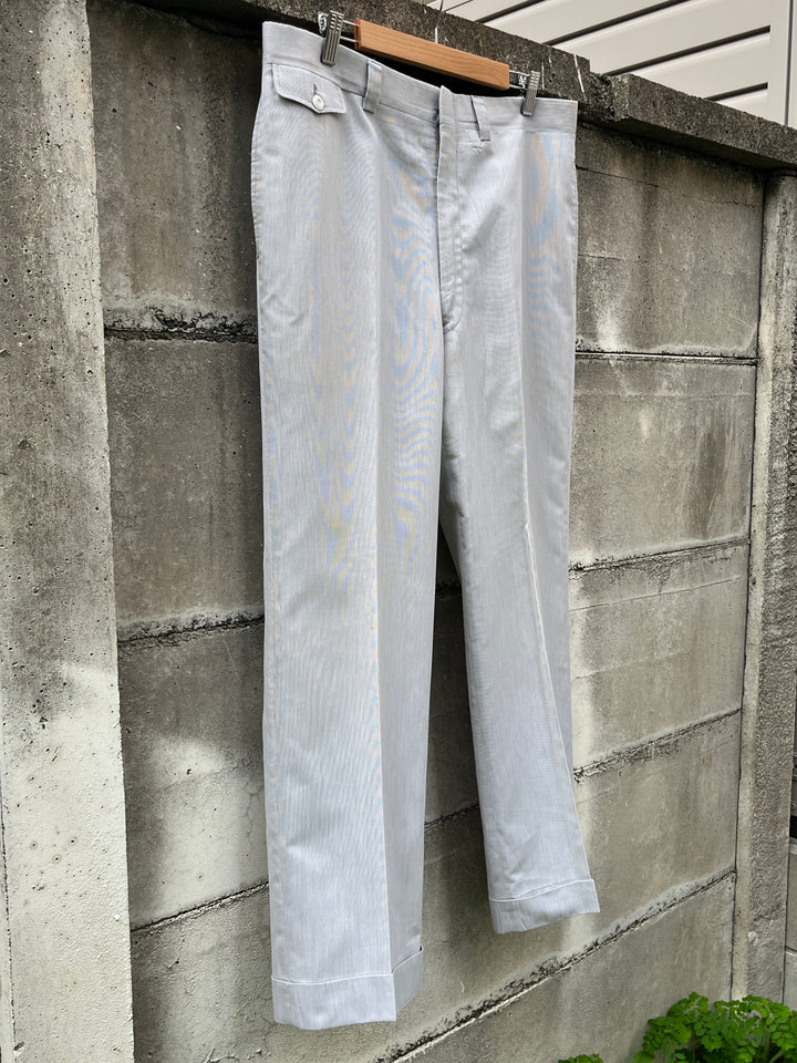 1960-70s white × gray pinstripe slacks