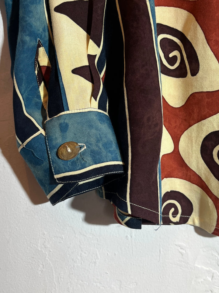 1990s abstract pattern shirt