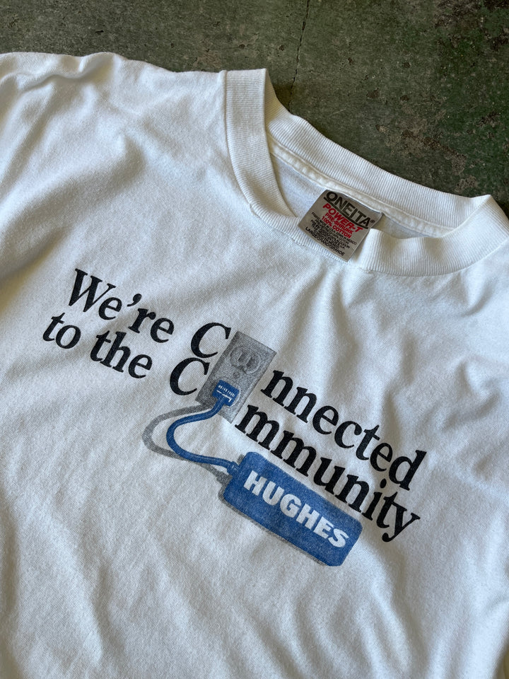 1990s "HUGHES" corporate graphic T-shirt