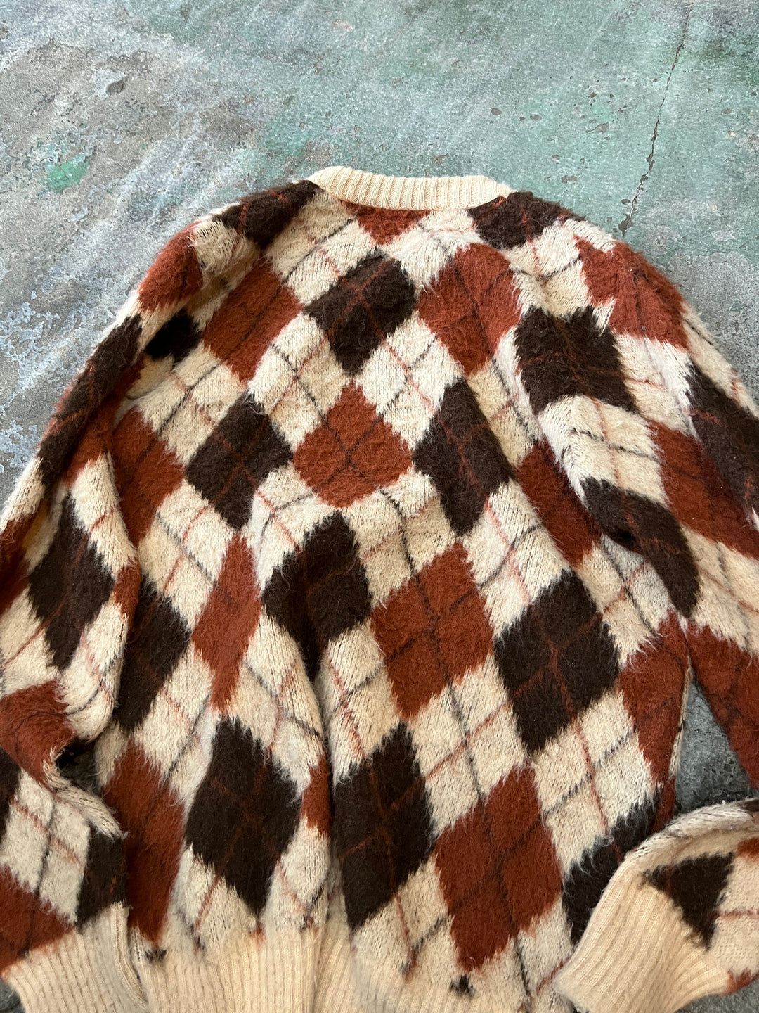 1970s "CAMPUS" argyle mohair knit