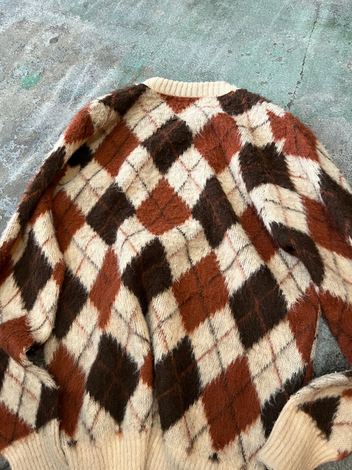 1970s "CAMPUS" argyle mohair knit
