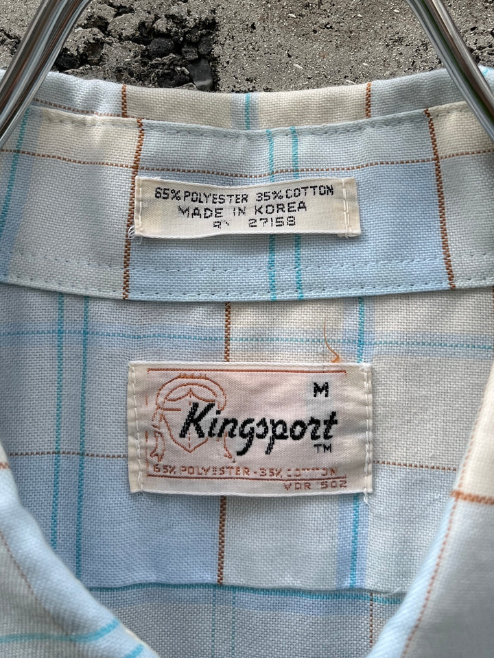1980-90s pale blue × white checkered s/s B.D shirt