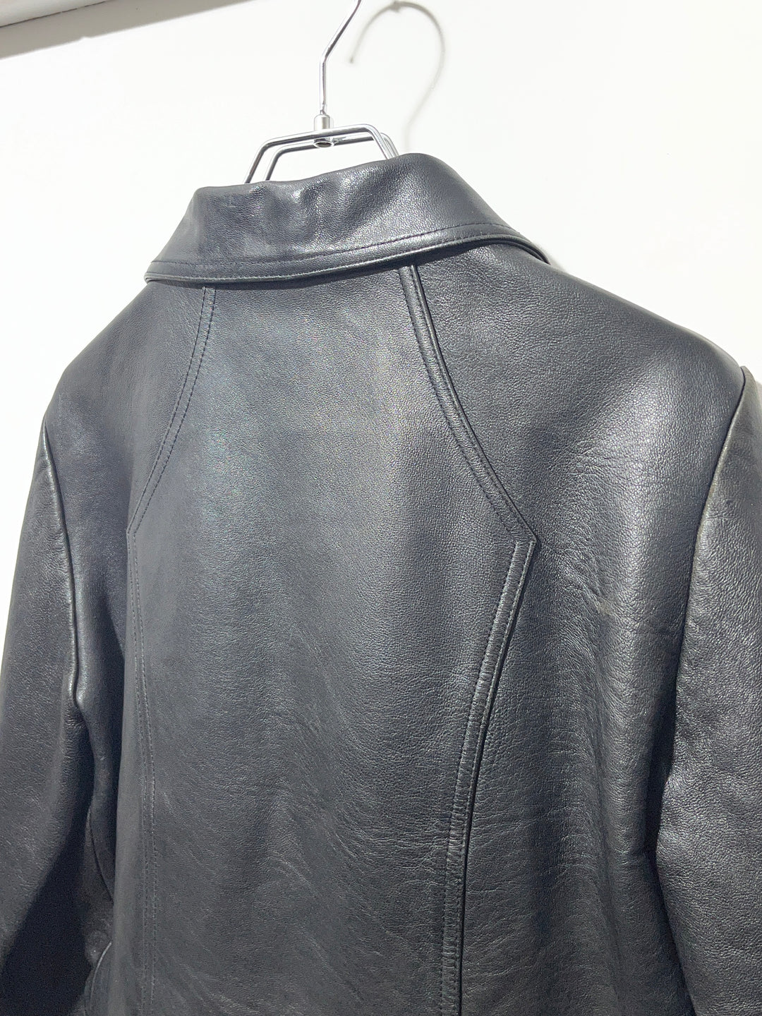 1990-00s black cropped leather jacket