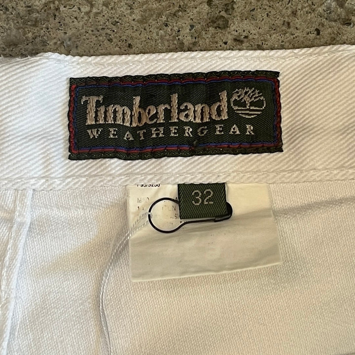 1990s "Timberland" white denim shorts