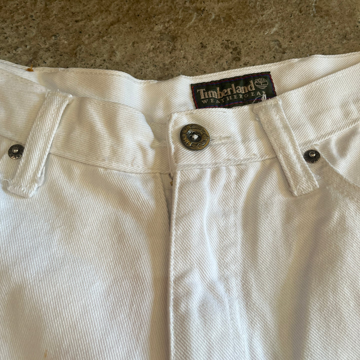 1990s "Timberland" white denim shorts