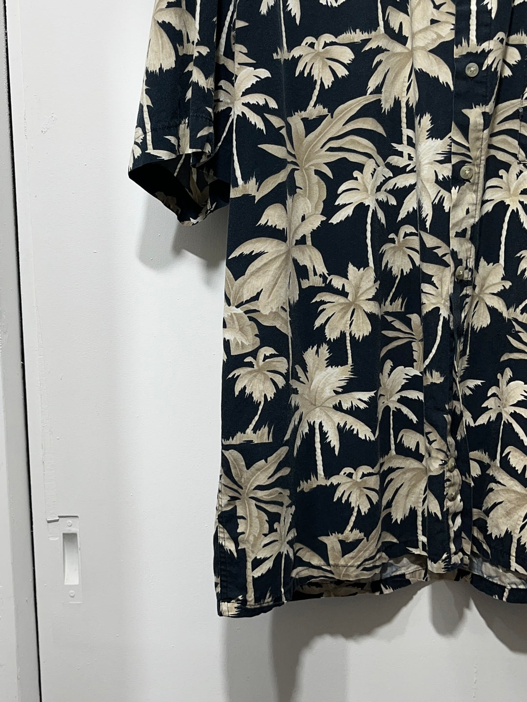 1990s "pierre cardin" palm tree print s/s shirt