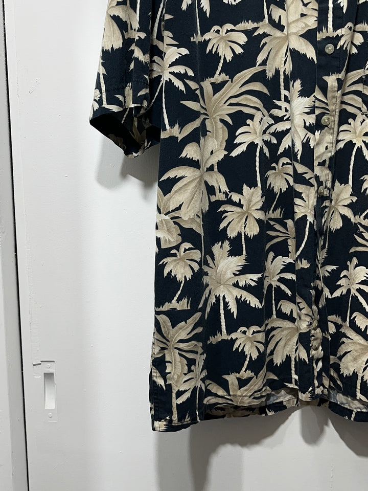 1990s "pierre cardin" palm tree print s/s shirt