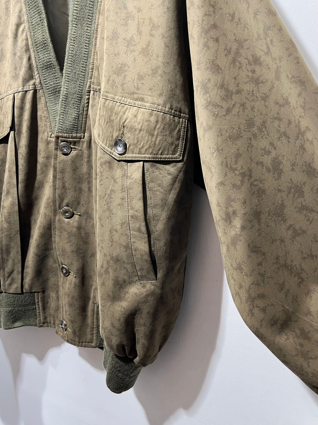 1980-90s olive cloud pattern design blouson