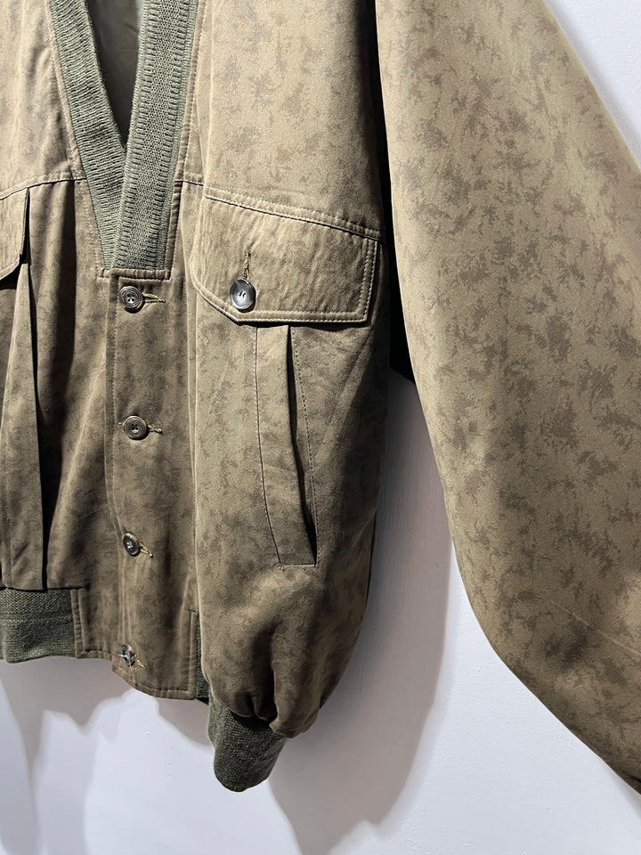 1980-90s olive cloud pattern design blouson